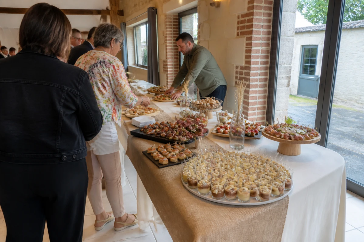 Buffet froid ou chaud avec verrines et bouchées dans le Cambrésis